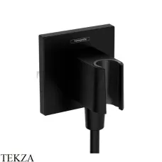 Hansgrohe FixFit E Шланговое подсоединение с держателем 26889670, черный матовый Hansgrohe FixFit E Шланговое подсоединение с держателем 26889670, черный матовый