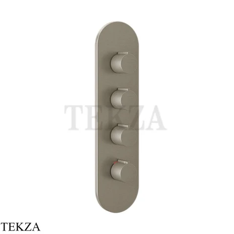 Gessi Ingranaggio-Anello Термостат для душа, 3 потока, внешняя часть 43066-149, Finox Brushed Nickel