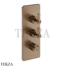 Gessi VENTI20 Термостат для душа, 2 поток, внешняя часть 65200-708, Copper Br. PVD