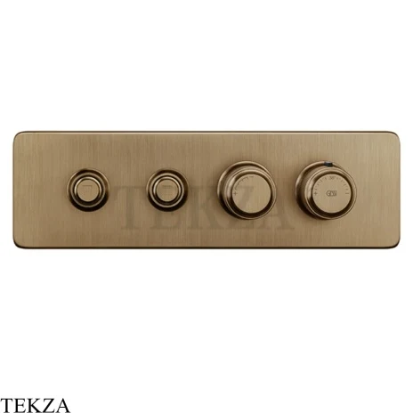 Gessi VENTI20 Термостатический смеситель на 2 потока с кнопками, внешняя часть 65222-791, Deep Bronze Brushed PVD