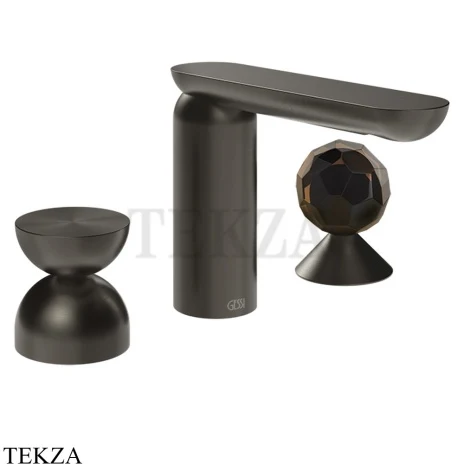 Gessi Perle Смеситель для раковины на 3 отв., без гарнитура 74928-707, black хром Brush