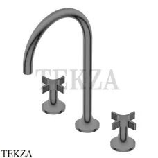 Ritmonio Diametro35 Cross Смеситель для раковины, без гарнитура PR53AE202 F31, Frosted Black Chrome