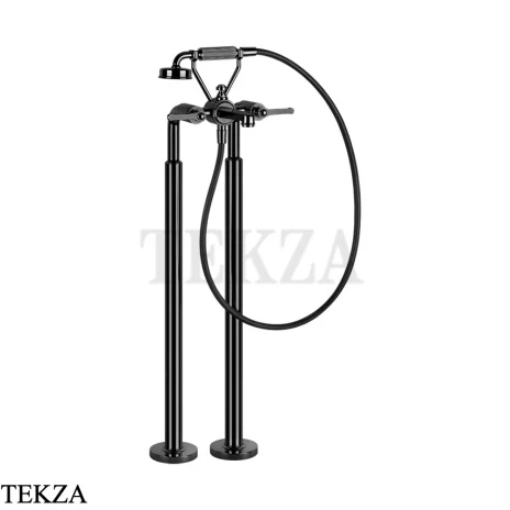 Gessi VENTI20 Смеситель для ванны напольный с гарнитуром 65128-706, Black Metal PVD