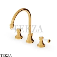 Zucchetti Agora Classic Смеситель для раковины с донным клапаном ZAM406.C40, золото глянец