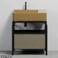 CIELO MARCEL Консоль напольная с ящиком Tinto nero, раковина Anemone