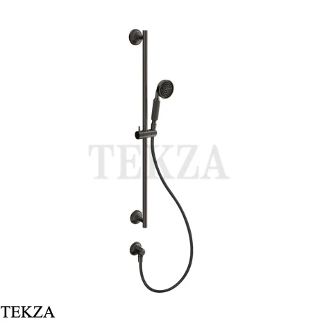 Gessi VENTI20 Штанга в комплекте с душевой лейкой, шланг, вывод 65141-707, Black Metal Brushed PVD