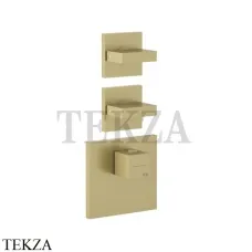 Gessi Rettangolo Wellness Термостат 2 выхода, внешняя часть 43214-727, Brushed Brass