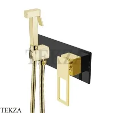 Boheme Q Гигиенический душ со смесителем, комплект 147-BG, Черный-золото