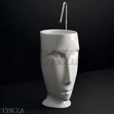 Kerasan Artwork Moloco Раковина напольная с отв. для слива в стену 474001, белый глянец