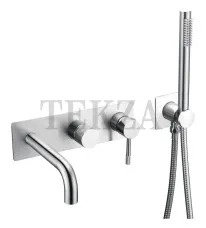 Boheme Uno Смеситель для ванны SET встроенный, с изливом и гарнитуром Uno 464-3-CR Хром глянец