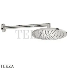 Bossini COSMO Верхняя круглая лейка 230 с кронштейном 40 см H70595I.094, никель Brushed