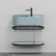 Cielo Les Petites Ovale 60 Консоль с раковиной LPLAO60, керамическая полка, Polvere Cielo Les Petites Ovale 60 Консоль с раковиной LPLAO60, керамическая полка, Polvere