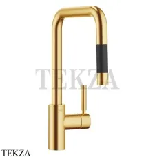 Dornbracht Meta Square Смеситель для кухни Pull-down функцией душа 33870861-28, латунь сатин Brushed (23kt Gold)