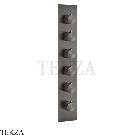 Gessi 316 WELLNESS Термостат 5 выходов на планке, внешняя часть 54520-707, Black Metal Brushed PVD