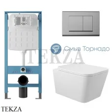 Aqueduto MACIO Plus Комплект унитаза торнадо c инсталляцией, кнопка хром глянец AQDS380T, Белый глянец