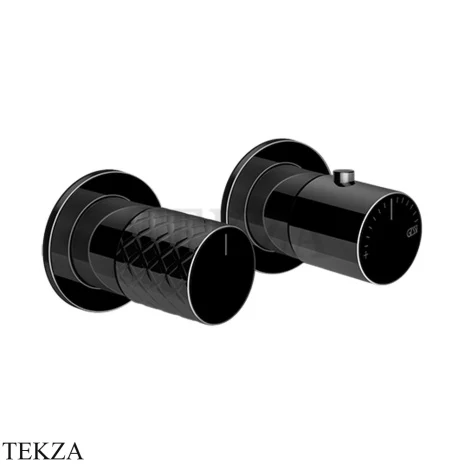 Gessi Habito INTRECCIO Термостат для душа на 2 потока, внешняя часть 70134-706, Black Metal PVD