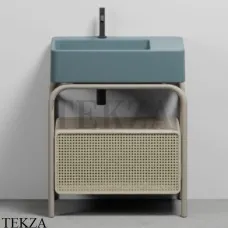 CIELO MARCEL Консоль напольная с ящиком Tinto naturale, раковина Polvere