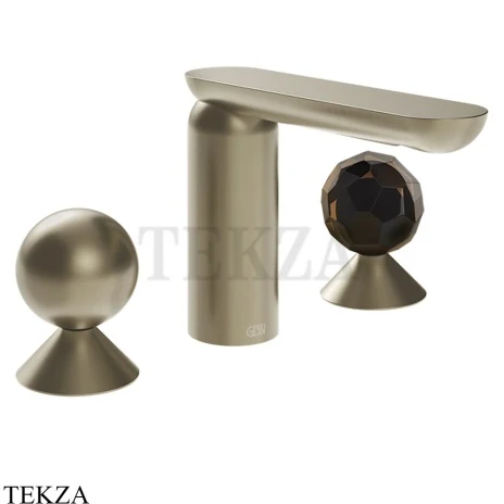 Gessi Perle Смеситель для раковины на 3 отв., без гарнитура 74025-149, нерж. сталь Brush / никель Brushed