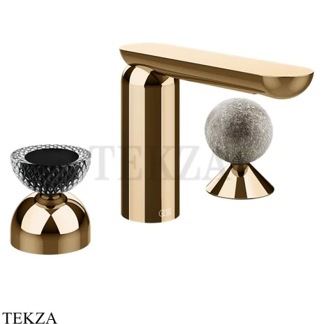 Gessi Perle Смеситель для раковины на 3 отв., без гарнитура 74768-735, бронза глянец
