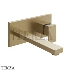 Gessi Rettangolo Смеситель для раковины на планке длинный, внешняя часть 44838-726, Warm Bronze Br.