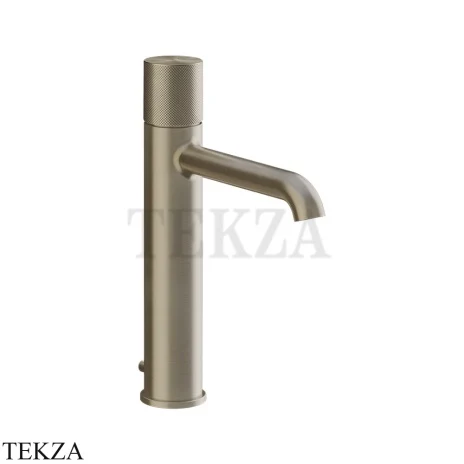 Gessi Habito DIAMANTATO Смеситель для раковины средний, с донным клапаном 70605-149, Finox Brushed Nickel