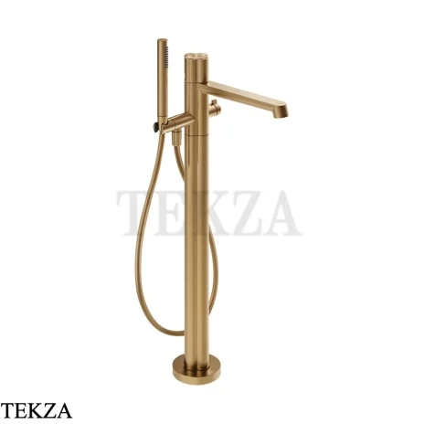 Gessi Ludovica Смеситель для ванны напольный crystals, с гарнитуром 76328-726, бронза Brushed