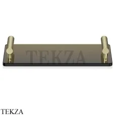Decor Walther CLUB TAB Поднос-полка стеклянная с ручками 0856183, золото матовое-парсоль