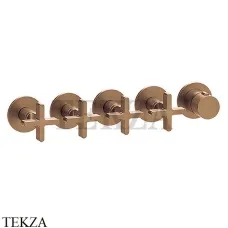 Gessi INCISO SHOWER Термостатический смеситель, 4 потока, внешняя часть 58438-726, Warm Bronze Br