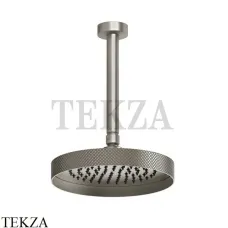 Gessi Inverso Diamantato Верхняя лейка с потолочным кронштейном под размер 63450-149, Finox Brushed Nickel