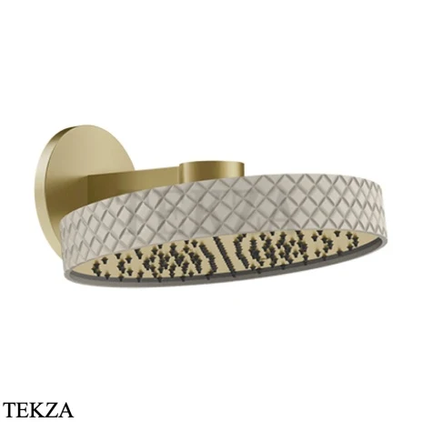 Gessi Pelle Tresse Верхняя лейка с кронштейном D30,5 см, 78248-435, Crème/ Brass Br. PVD