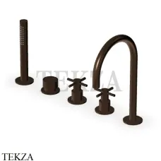 Zucchetti Helm Смеситель на борт ванны с гарнитуром ZHM511.XP21, brushed chocolate PVD