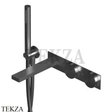 Ritmonio Dot316 Смеситель для ванны с гарнитуром, внешняя часть PR50EC102 IBX, Black Stainless Steel