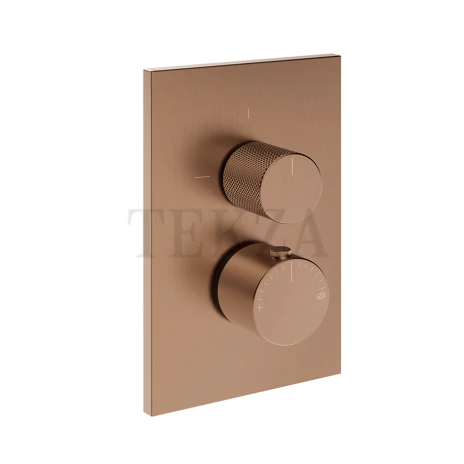 Gessi Inverso Diamantato Термостат для душа, 1 поток, внешняя часть 73633-708, Copper Brushed PVD