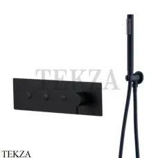 Boheme FUSION Смеситель для душа, 3 потока, с гарнитуром 130-SYS-B, черный матовый