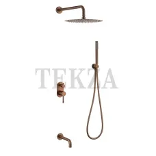 Boheme Uno Смеситель встроенный с изливом, верхний душ, душевой гарнитур Uno 464-2-BRB, brushed bronze