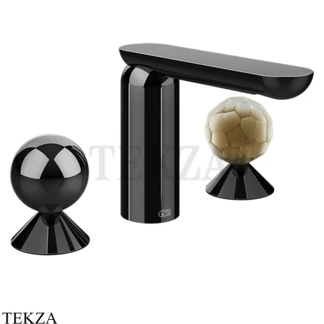 Gessi Perle Смеситель для раковины на 3 отв., без гарнитура 74045-706, black хром глянец