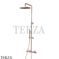 Newform Душевая колонна с термостатом, ручным и верхним душем 61165.M0.072, Copper satin