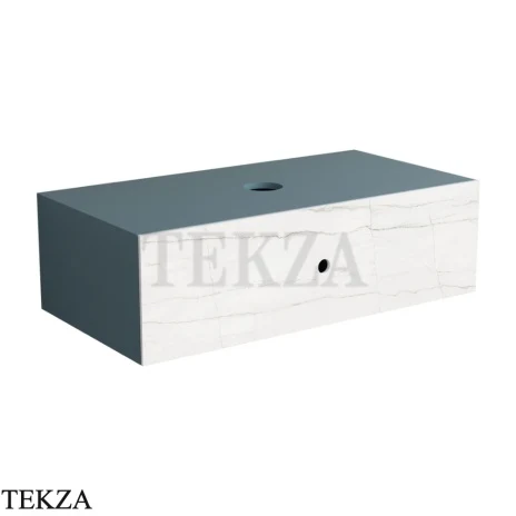 Simas Terre del Nord тумба с ящиком настенная / на каркасе TNM21PSB, Petrolio / Stone Blanc