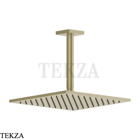 Gessi RILIEVO Потолочная душевая лейка с кронштейном 59155-727, Brushed Brass PVD