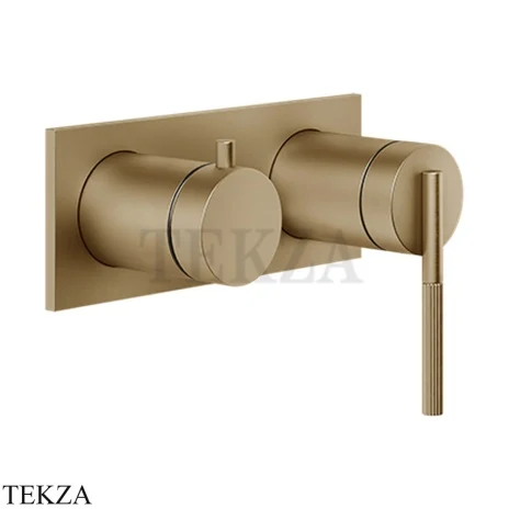 Gessi INGRANAGGIO Смеситель для душа на планке, 2 потока, внешняя часть 63579-726, Warm Steel Br. PVD