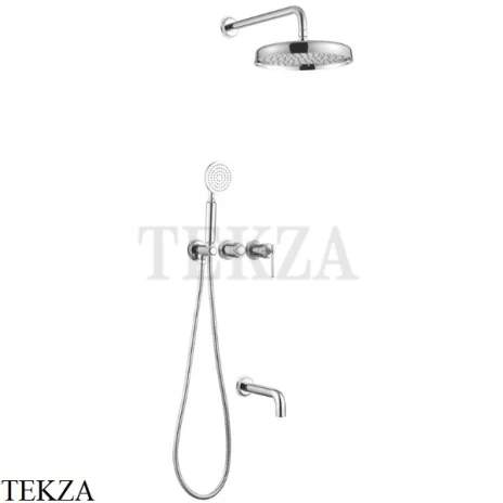 Boheme ETERNA Смеситель для душа, верхний и ручной душ, излив 174-2-CR, Хром глянец