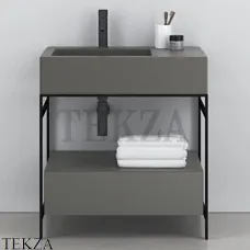 CIELO NARCISO MINI Консоль с керамической раковиной и ящиком, Cemento-черный