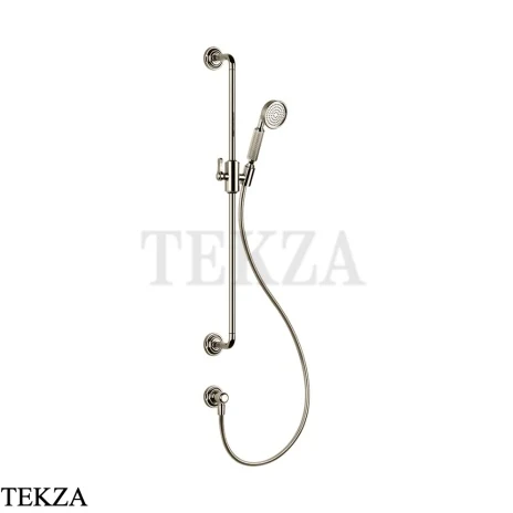 Gessi VENTI20 Штанга в комплекте с душевой лейкой, шланг, вывод 65142-720, Nickel PVD