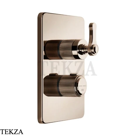 Gessi VENTI20 Термостат для душа, 3 потока, внешняя часть 65137-030, Copper PVD