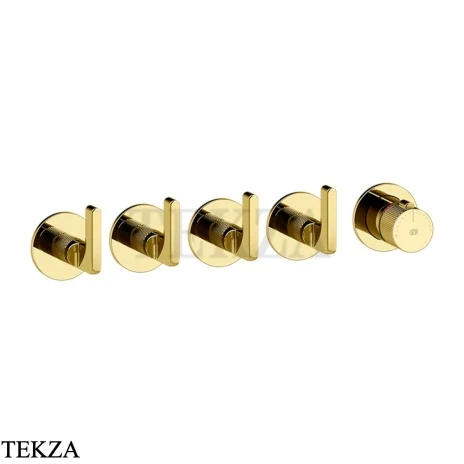 Gessi INCISO SHOWER Термостатический смеситель, 4 потока, внешняя часть 58338-246, Gold PVD