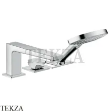 Hansgrohe Metropol Смеситель на борт ванны на 3 отверстия, с рукояткой-петлей, внешняя часть 74550000, хром глянец