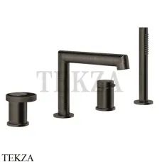 Gessi ANELLO Смеситель на борт ванны с изливом и душевым гарнитуром 63337-187, Aged Bronze