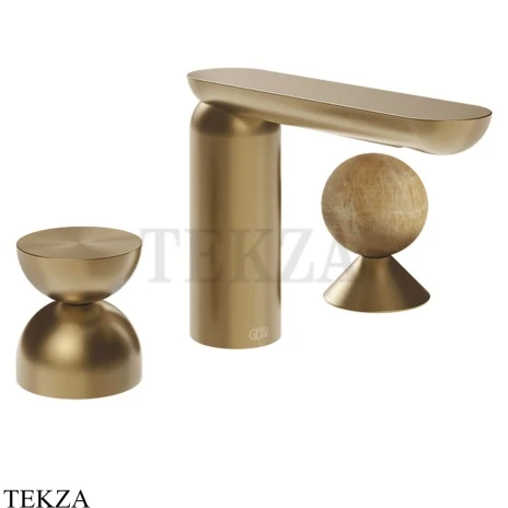 Gessi Perle Смеситель для раковины на 3 отв., без гарнитура 74938-726, бронза Brushed