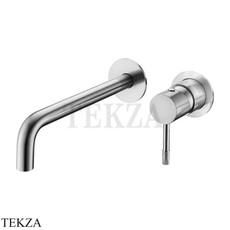 Boheme Uno Смеситель для раковины из стены, комплект с встройкой 465-INOX, нержавеющая сталь