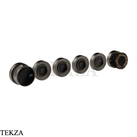 Gessi Perle Термостат для душа на 4 потока, внешняя часть 74836-707, black хром Brush